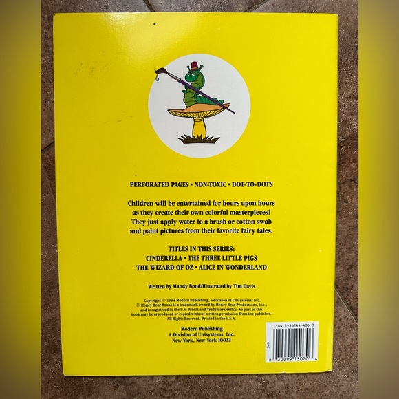 Vintage 1994 Alice in Wonderland Paint with water & dot to dot new unused - Picture 11 of 11